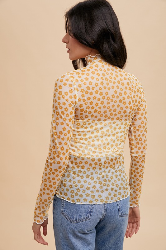 Daisy girl mesh long sleeve