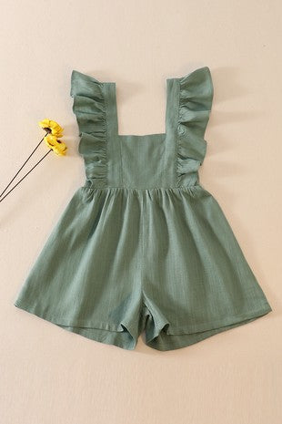 Sadie Green ruffle jumpsuit