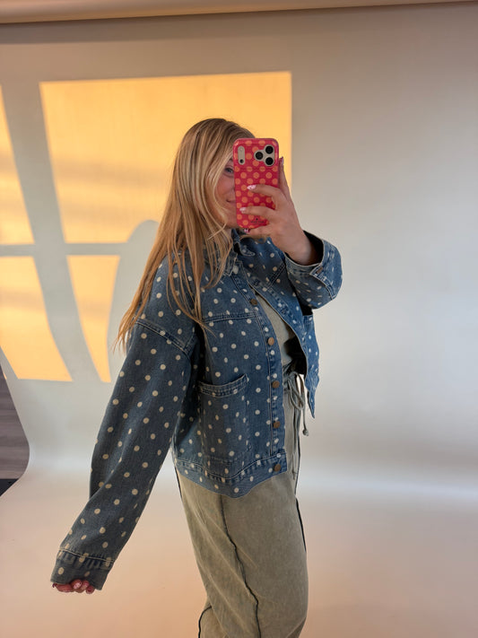 Paula Polka Dot Denim Jacket