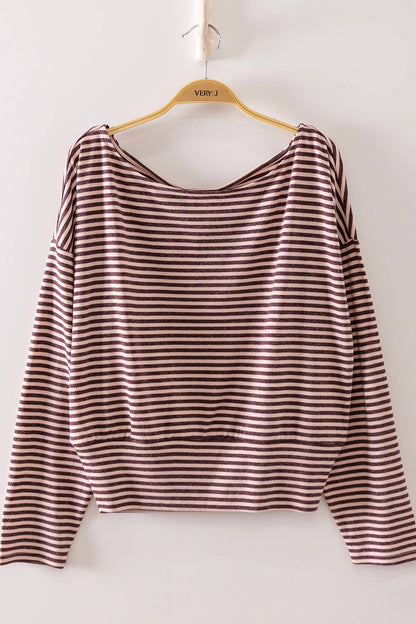 Chrlie Off-Shoulder Stripe Top