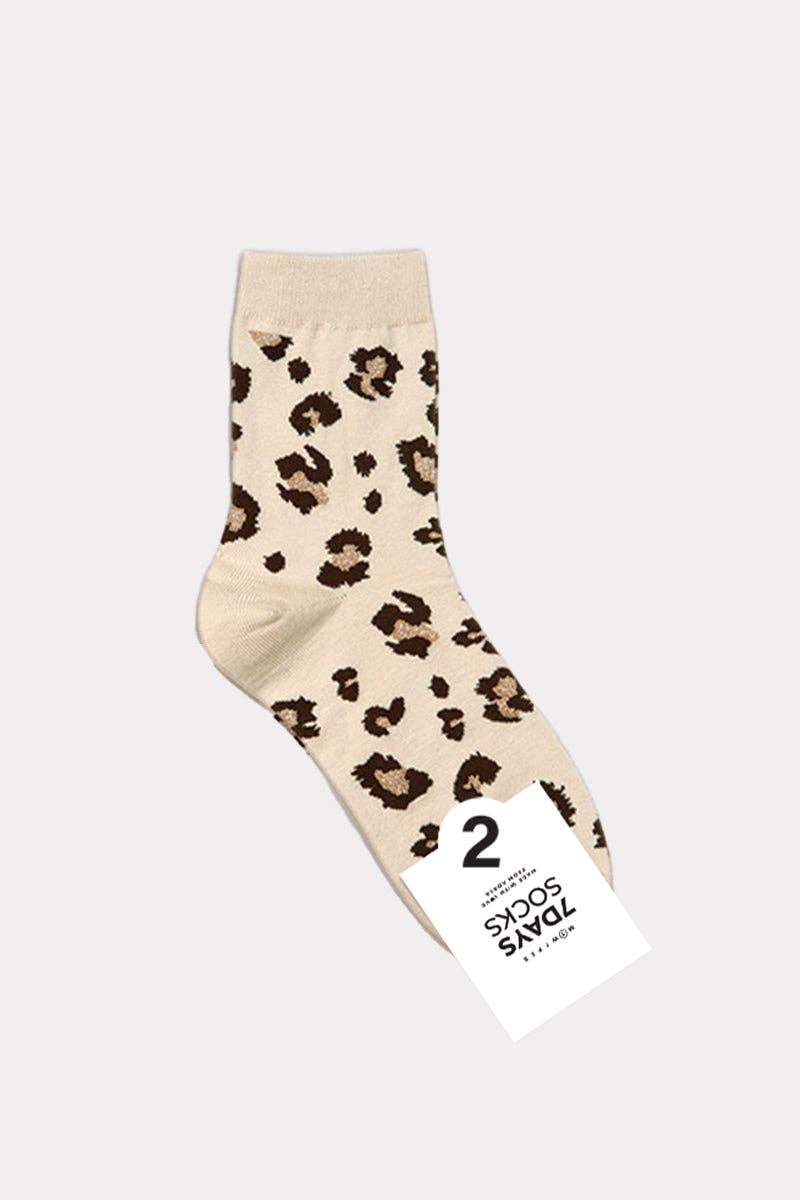 Women's Crew Lurex Leopard Socks