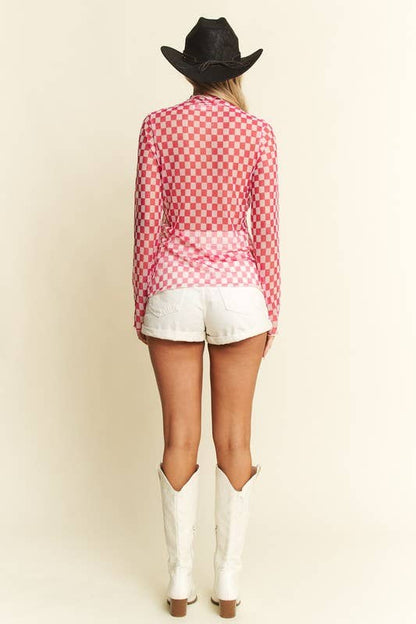 Checkered Obsessed Mesh Long Sleeve (Two Colors)