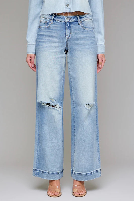 Nori Light Wash Wide Leg Jean