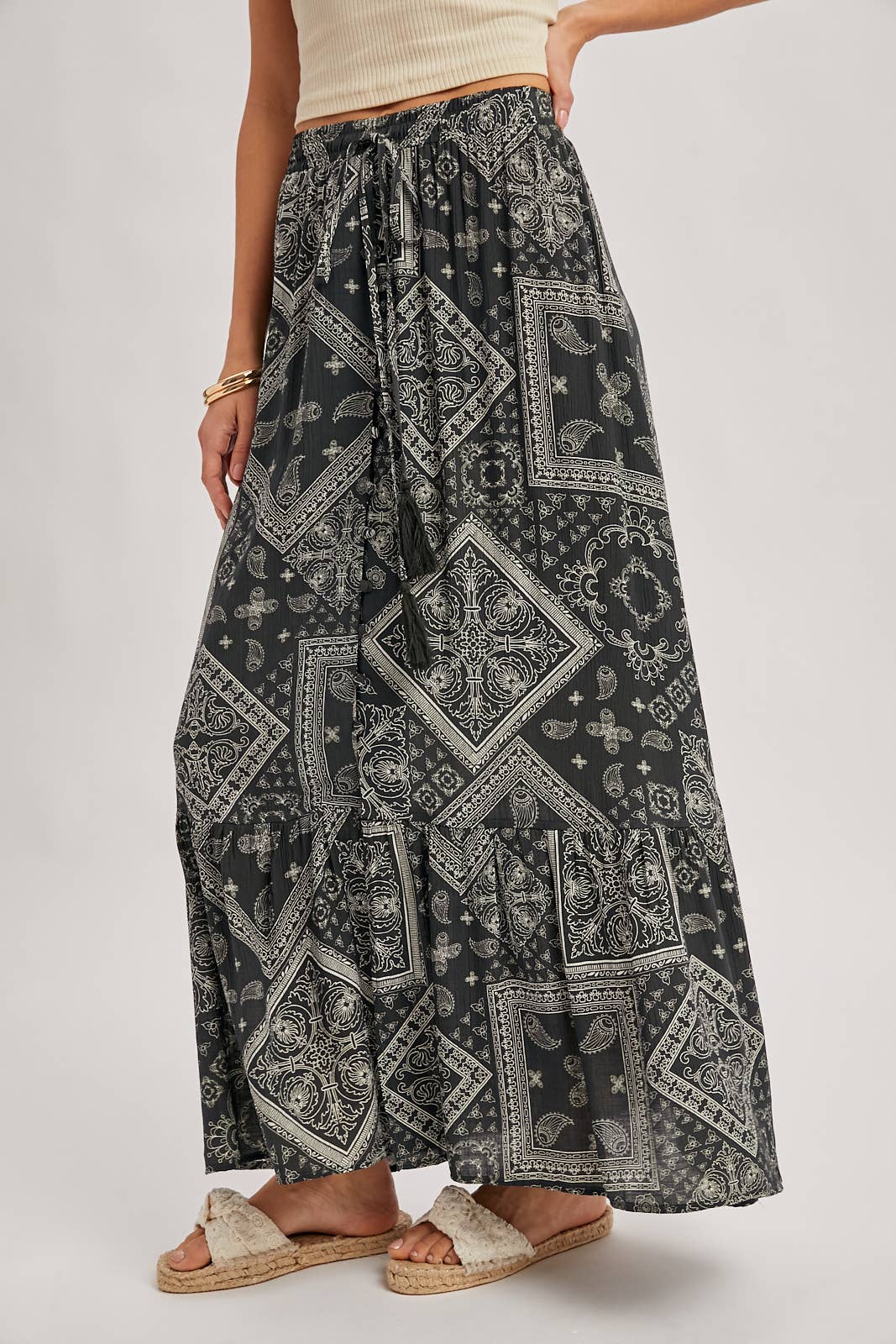 BOHO PRINT MAXI SKIRT