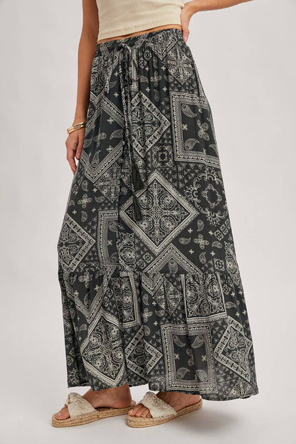 BOHO PRINT MAXI SKIRT