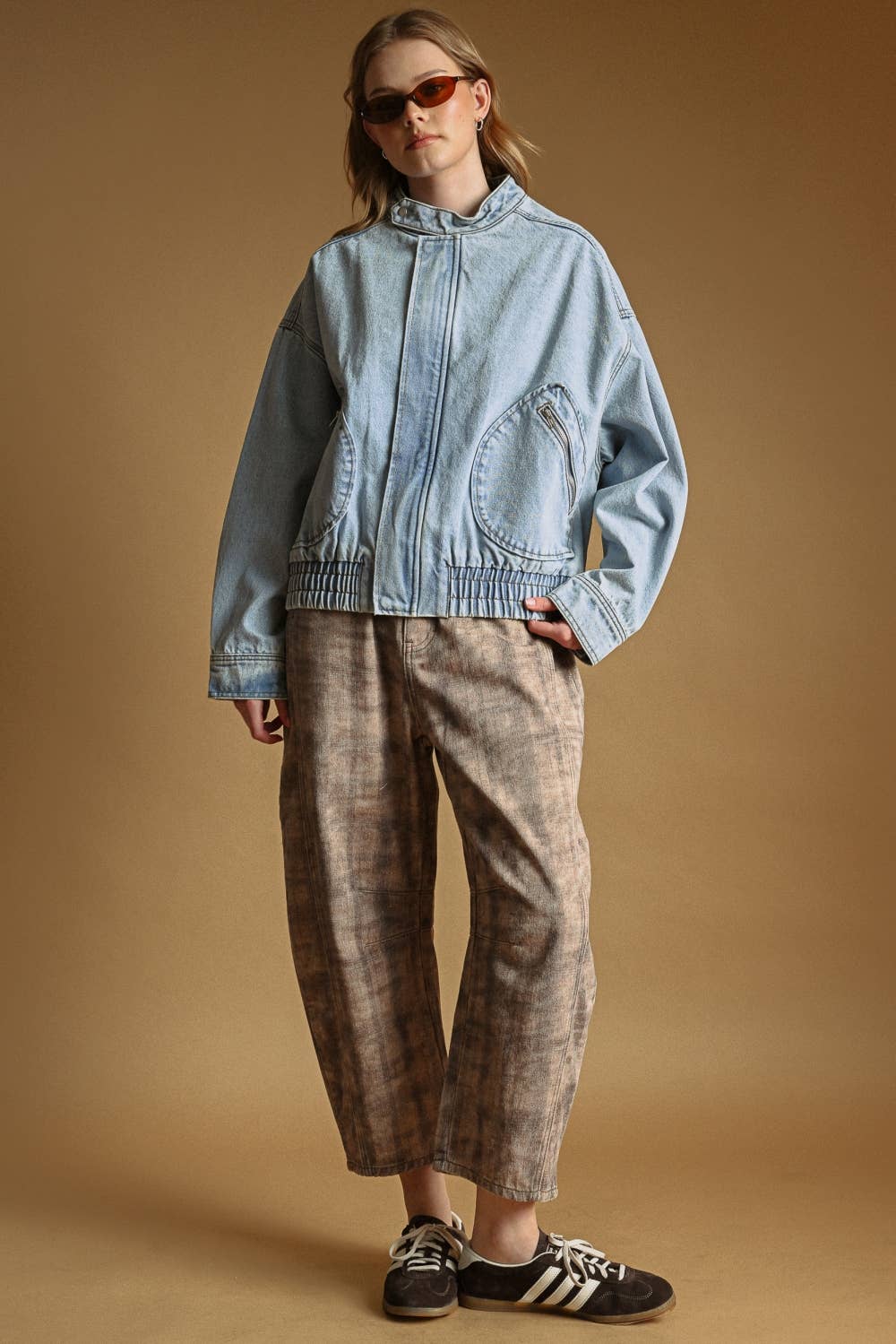 Jackie Washed Denim Bomber Jacket