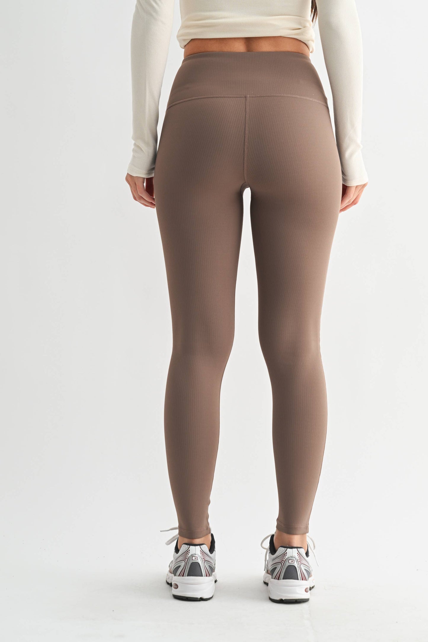 Jacquard Ribbed High-Waisted Leggings