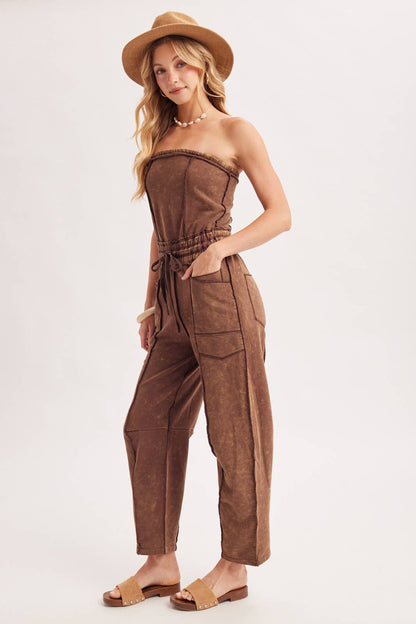 Sarah Washed Smocked Jumpsuit (Two Colors)