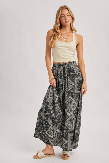 BOHO PRINT MAXI SKIRT