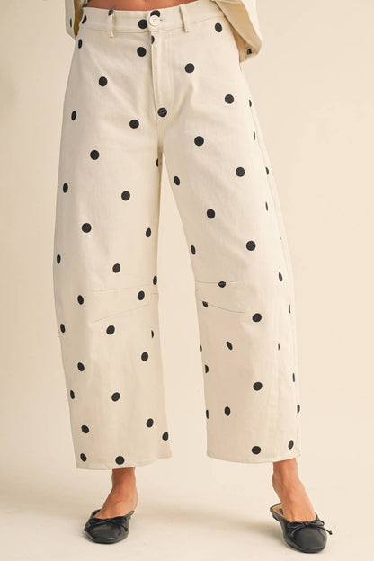POLKADOT BARREL PANTS SET*