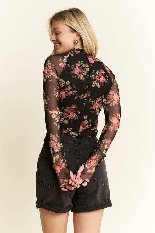 Amie Floral Mesh Top *Two colors