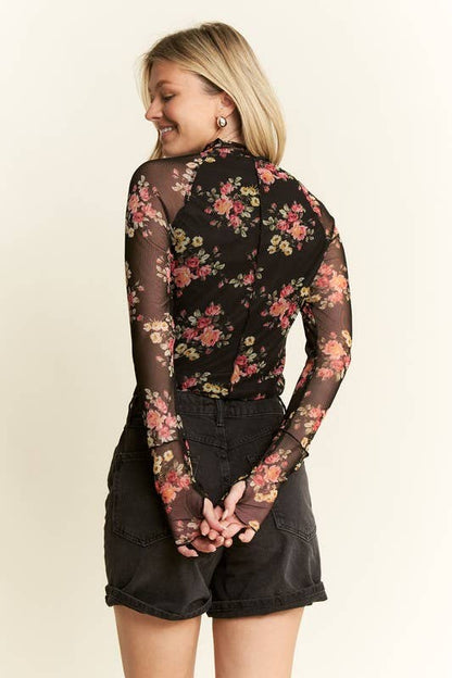 Amie Floral Mesh Top *Two colors