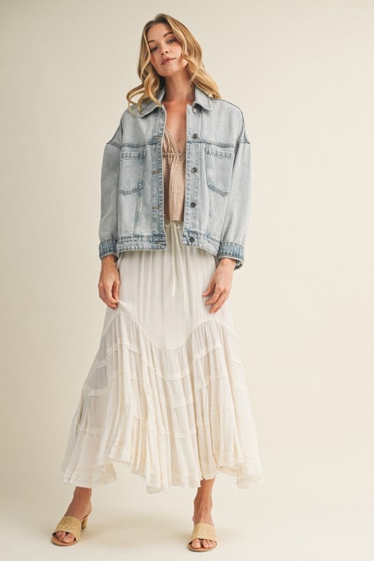 Hadley Pleated Denim Jacket