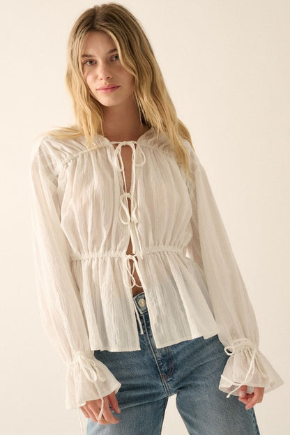 Trayson Long Sleeve Ruffle Blouse