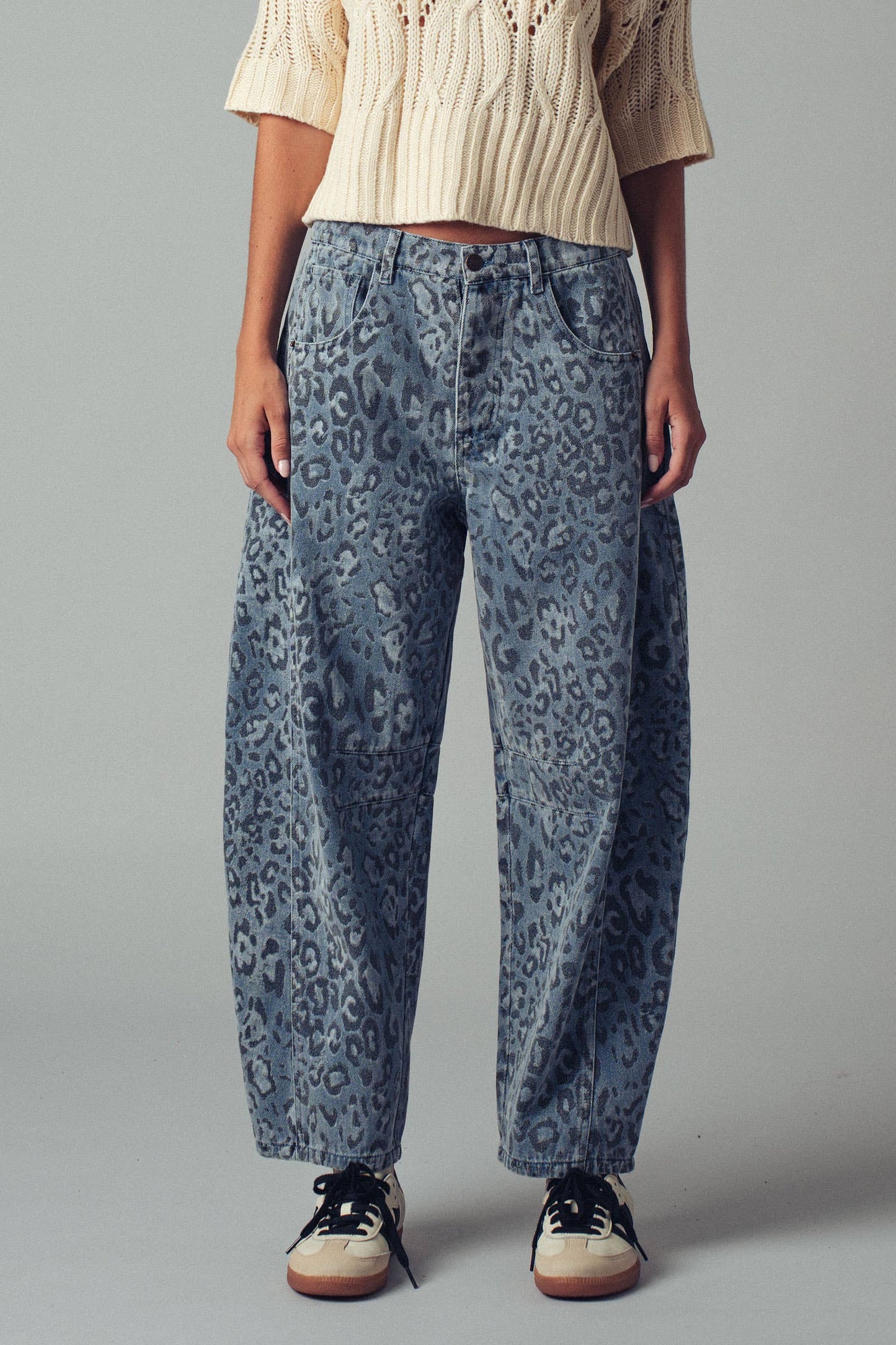 Leopard Print Denim Jeans