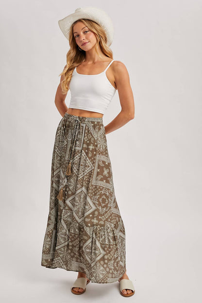 BOHO PRINT MAXI SKIRT