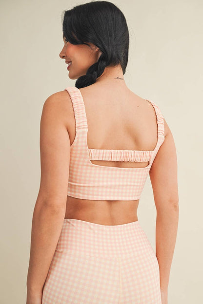 Gingham Ruched Bra Top