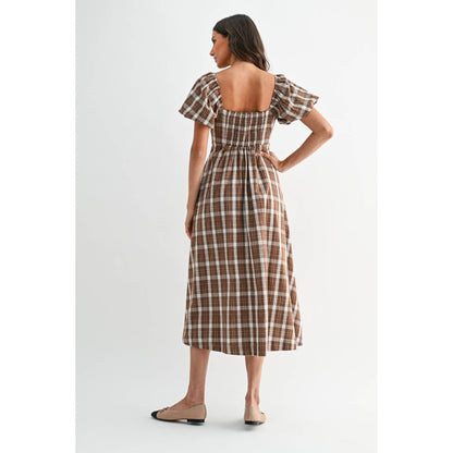 PLAID MIDI DRESS