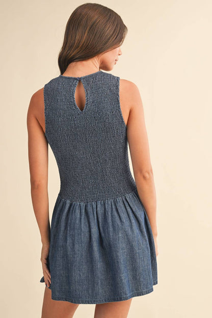 Payton Denim Smocked Mini Dress