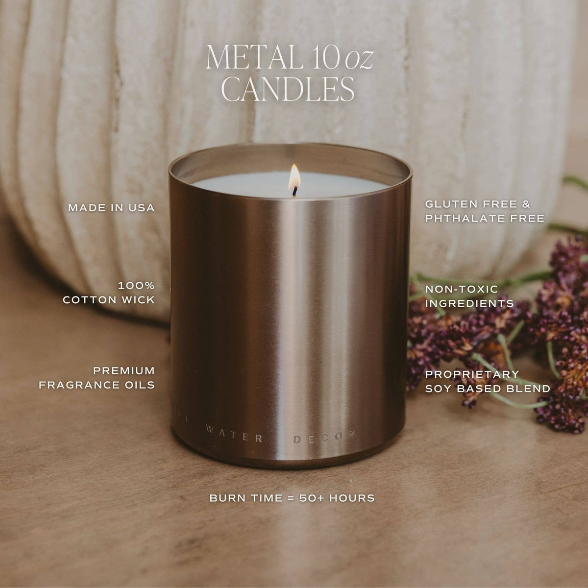 Hello Fall 10 oz Soy Candle, Metallic Jar