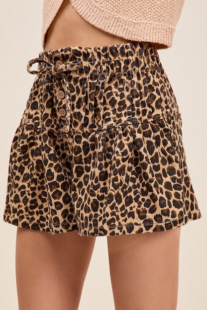 Devin Leopard Twill Short