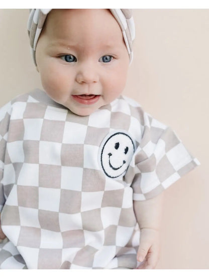 Checkered Bubble Baby Romper