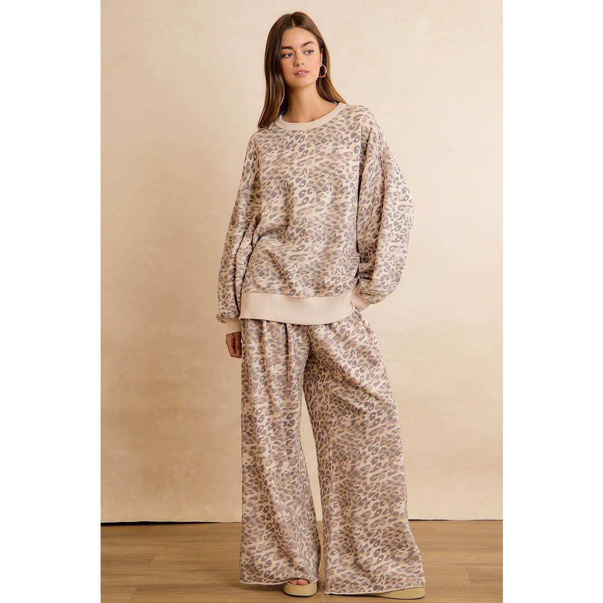 Charlie Relaxed Leopad Print Pullover
