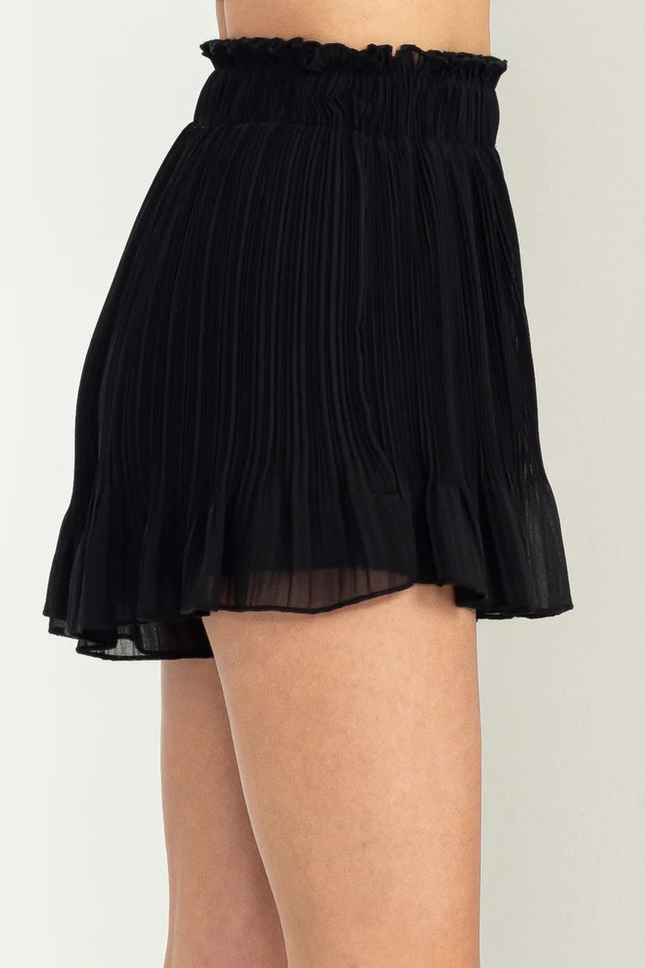 Pleated High Waisted Shorts