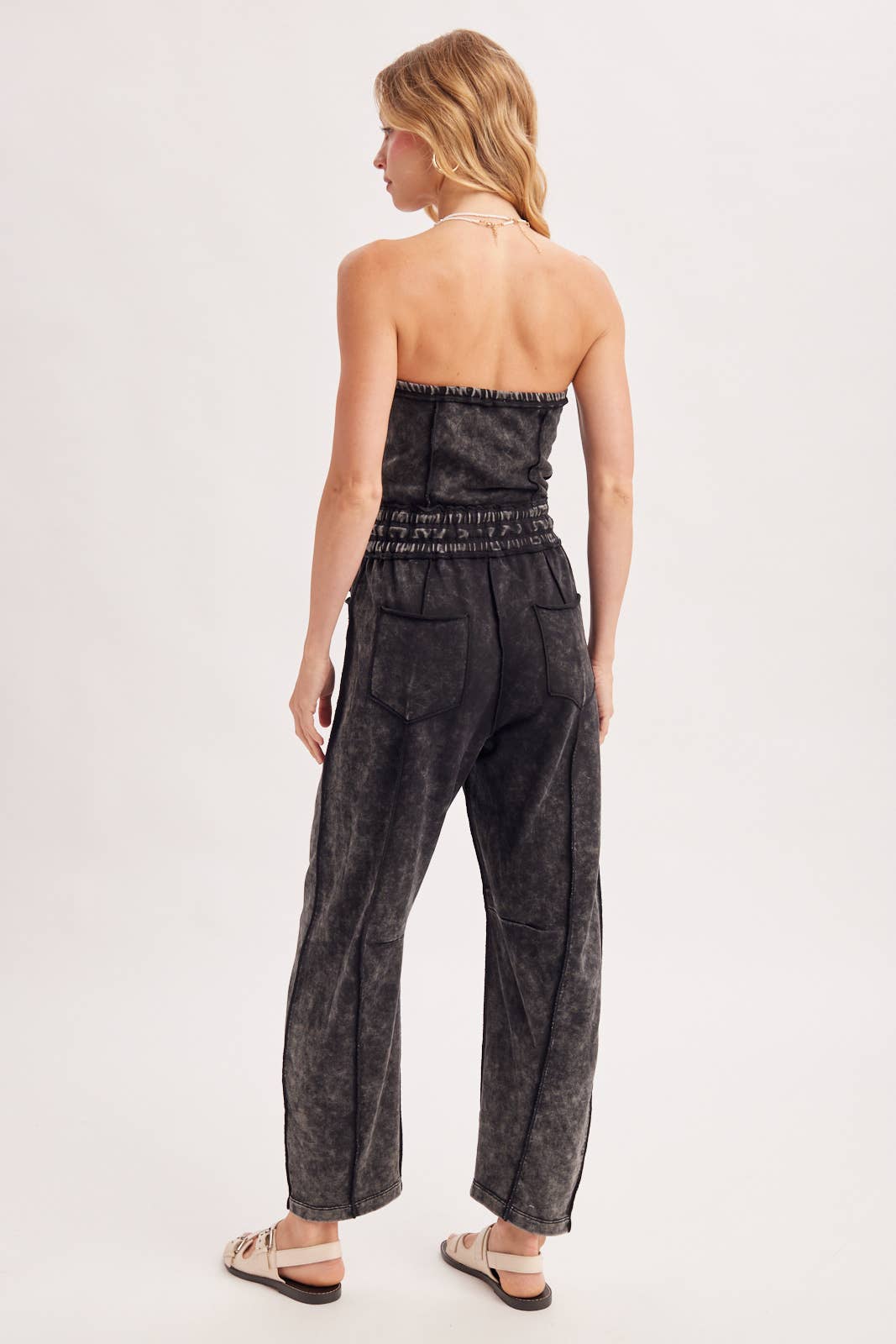 Sarah Washed Smocked Jumpsuit (Two Colors)