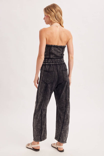 Sarah Washed Smocked Jumpsuit (Two Colors)