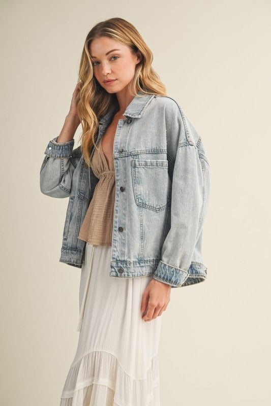 Hadley Pleated Denim Jacket