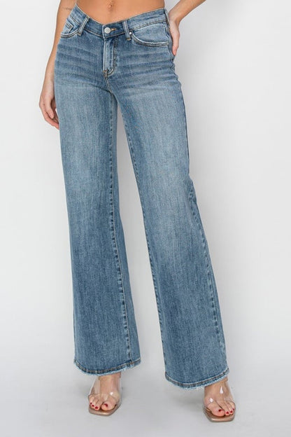 Daisy Dipped V Wide Leg Jeans (Reg $54.50)