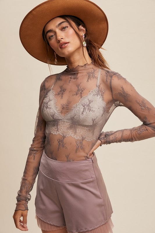 Lace Long Sleeve Top (10 Colors)