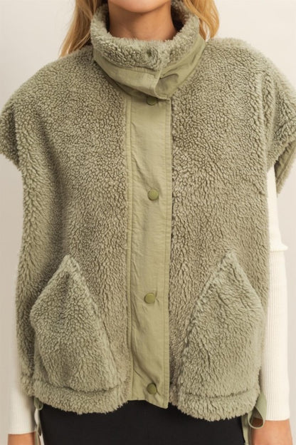 Sherpa Vest with Side Tie (Five Colors)