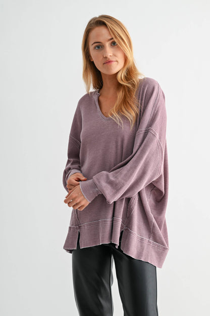 Logan Waffle Knit Long Sleeve Top