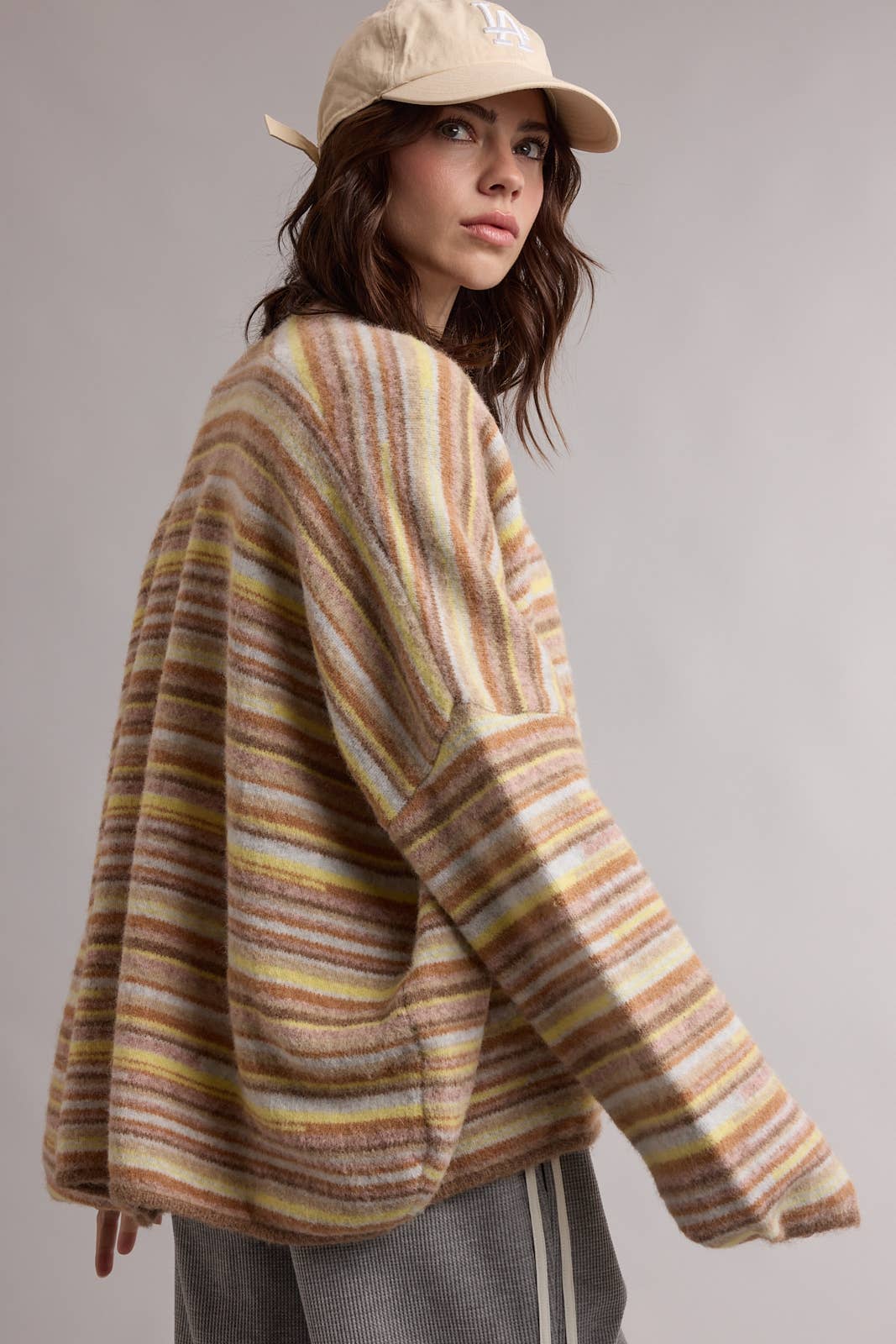 Stella Striped Opne Front Cardigan