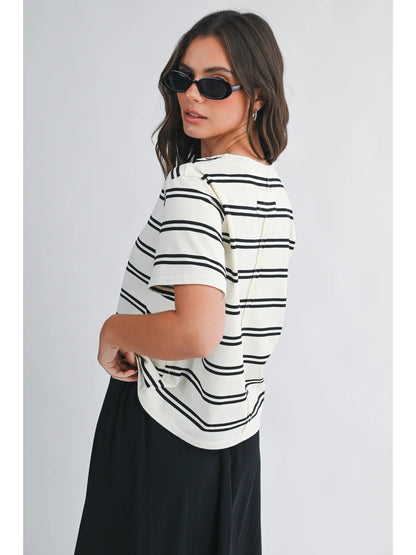 Striped Short Sleeve Tee (Two Colors)