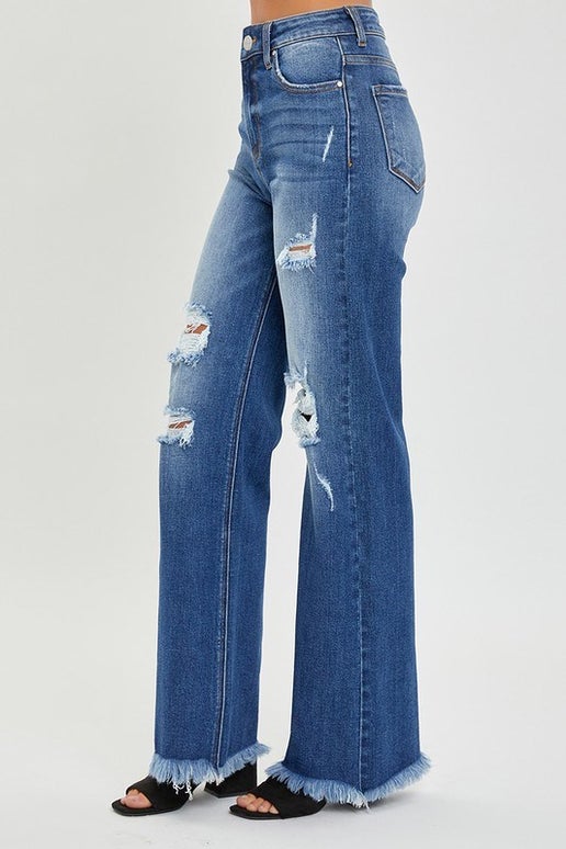 Hunter High Rise Wide Straight Jeans