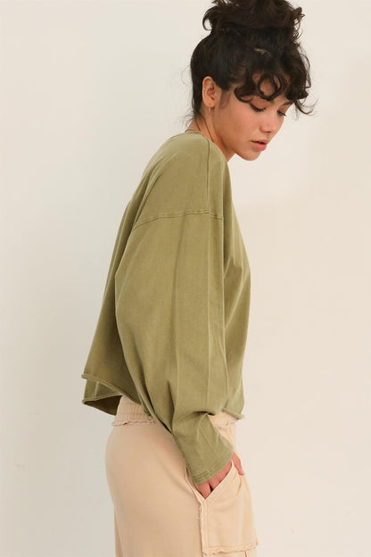 Cora Washed Long-sleeve Top