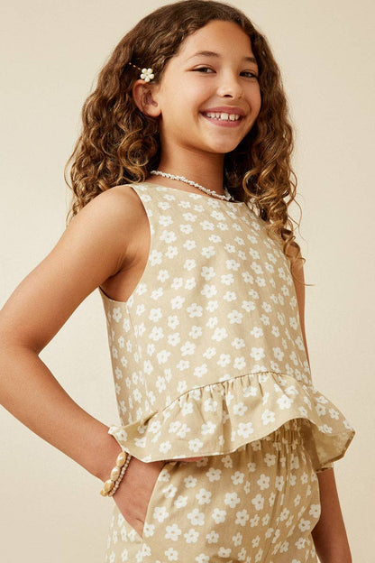 Girls Ila Ruffled Hem Tank