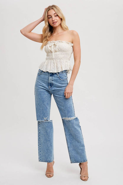 Lilly Lace Smoke Tube Top*