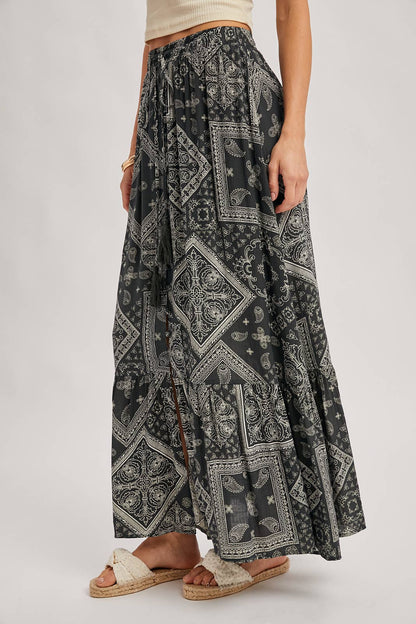 BOHO PRINT MAXI SKIRT