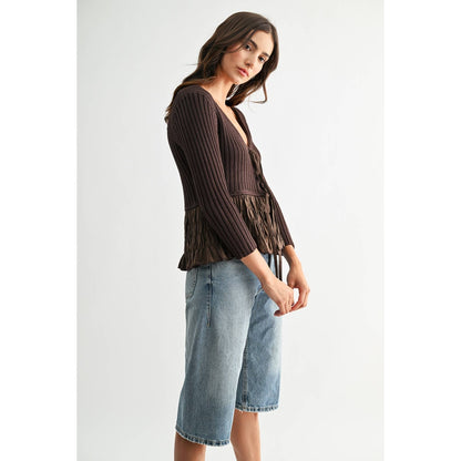 Toni Textured Peplum Top