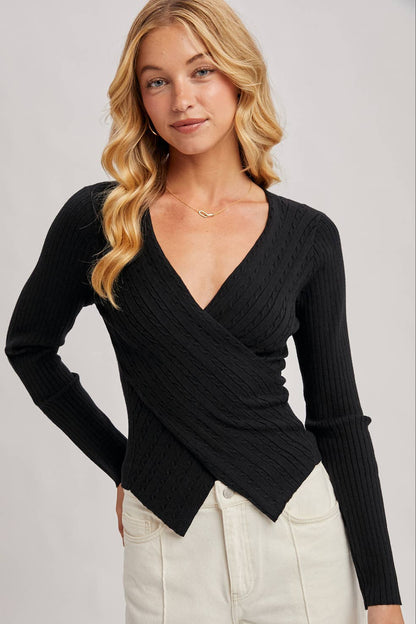 Harris Wrap Knit Sweater Top
