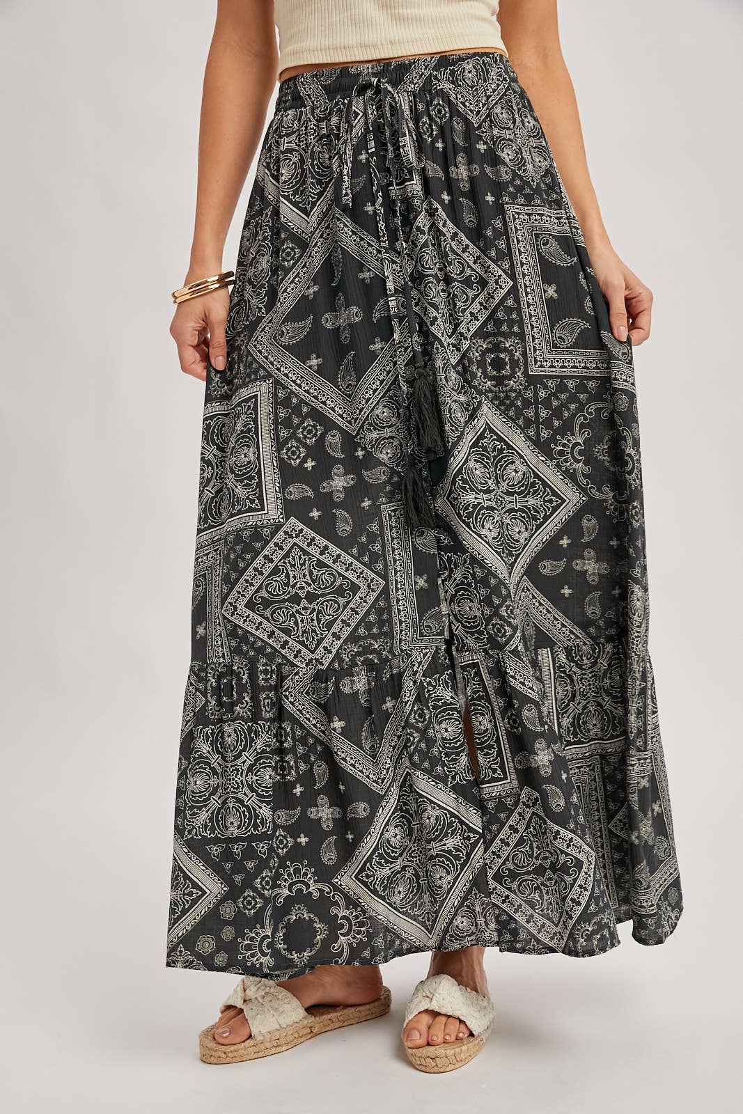 BOHO PRINT MAXI SKIRT