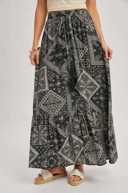 BOHO PRINT MAXI SKIRT