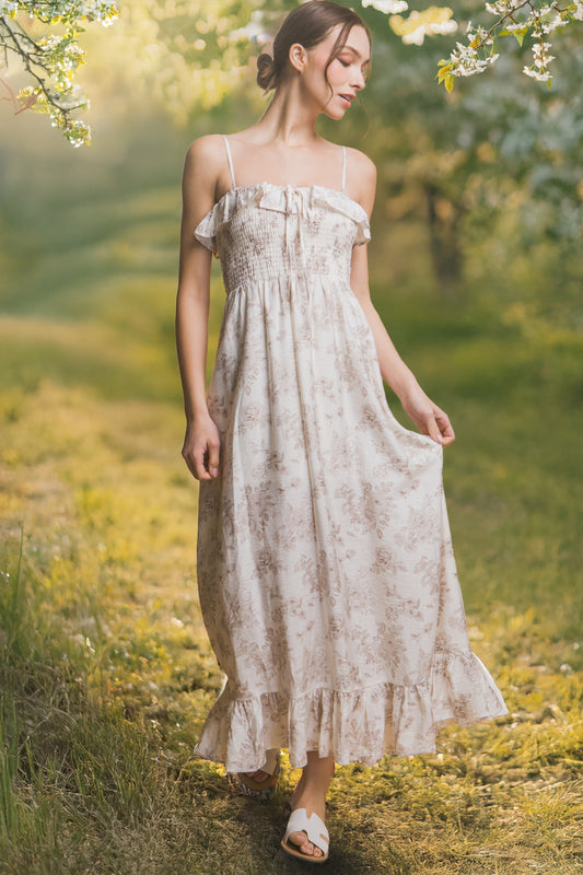 Smocked Floral Dress