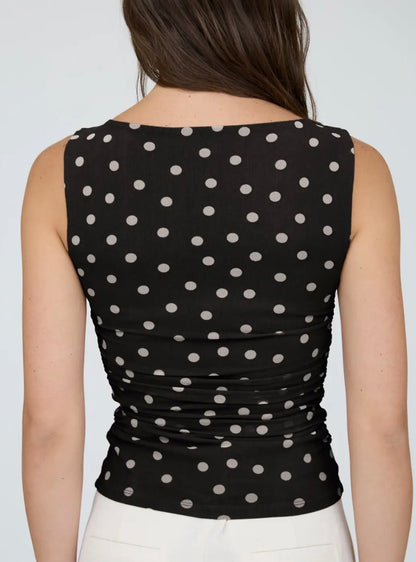 Madeline Polka Dot Mesh Knit Top (Four Colors)