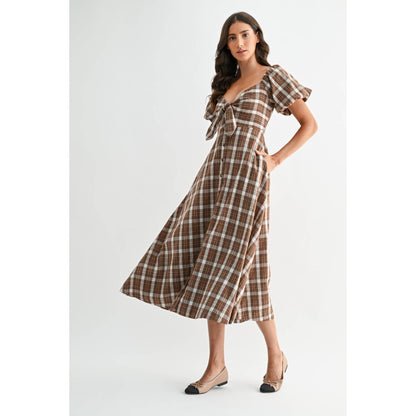 PLAID MIDI DRESS