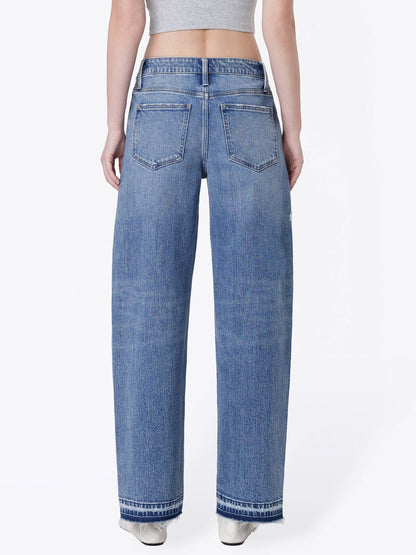 Kate Juniper Distressed Barrel Jean